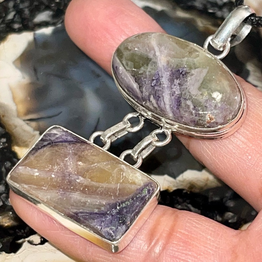Translucent Purple Fluorite Pendant 2 1/2”